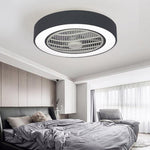 Compact Round Iron Modernized Flush Mount Bladeless Ceiling Fan With LED Lights - Lamp Outdoor