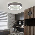 Compact Round Iron Modernized Flush Mount Bladeless Ceiling Fan With LED Lights - Lamp Outdoor