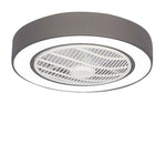 Compact Round Iron Modernized Flush Mount Bladeless Ceiling Fan With LED Lights - Lamp Outdoor