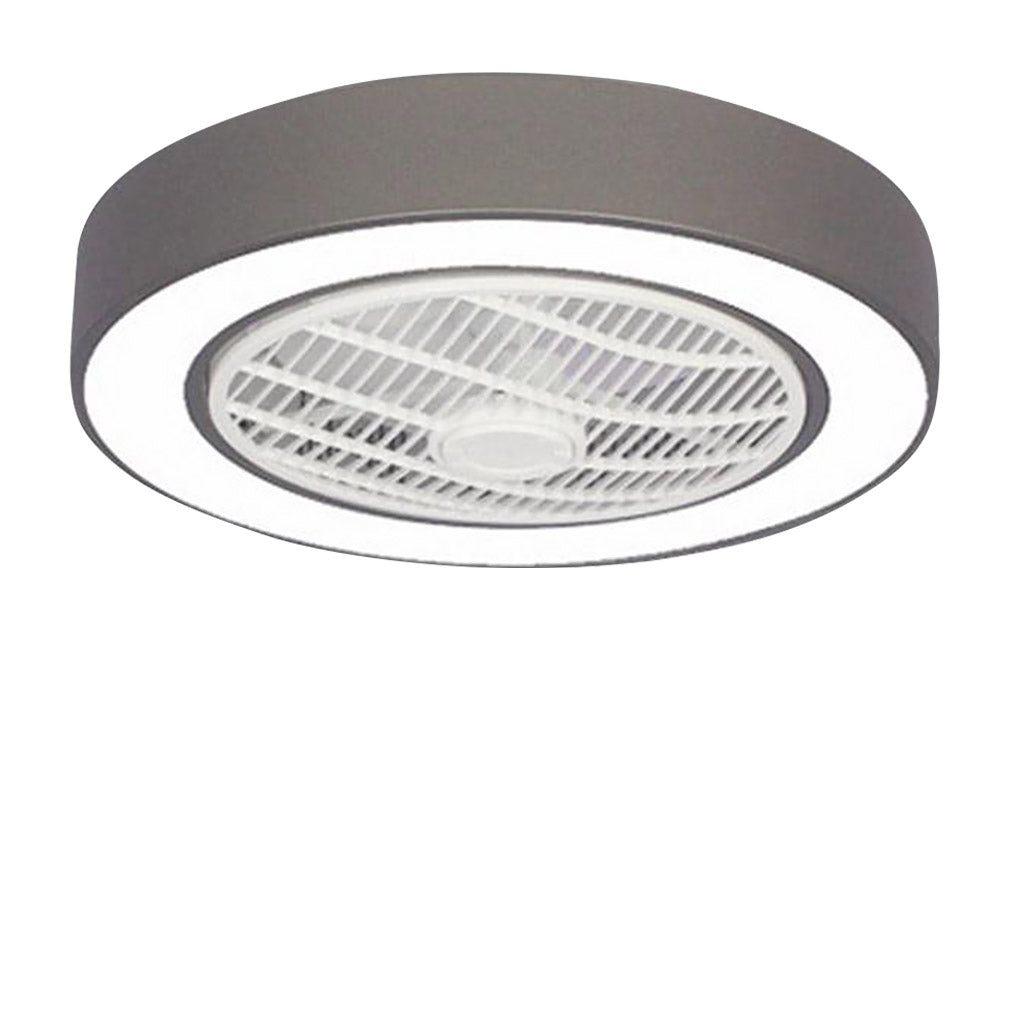 Compact Round Iron Modernized Flush Mount Bladeless Ceiling Fan With LED Lights - Lamp Outdoor