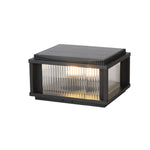 Compact black solar deck light with contemporary design for residential outdoor lighting applications