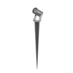 Compact stakes for landscape lights with aluminum housing and ground spike mounting system