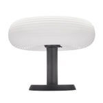 Compact white bollard light with dome top for pathway and landscape illumination