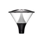 Contemporary LED street light fixture with conical diffuser and modern housing design