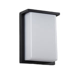 Contemporary outdoor wall sconce with minimalist black border design displayed in three angles