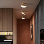 Circular Electroplated Copper LED Nordic Adjustable Ceiling Lights Flush Mount Lighting - Lamp Outdoor