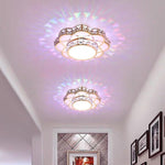 Flower Effect Metal Crystal LED Flush Mount Ceiling Light for Hallway Entryway Lighting - Lamp Outdoor