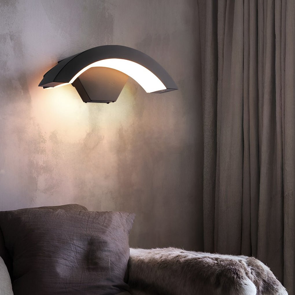 Classic Curved Glow LED Wall Light Outdoor Downlights Porch Wall Mounted Sconce - Lamp Outdoor