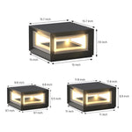 Creative Square Frame Waterproof Black Modern Solar Fence Post Lights - Lamp Outdoor