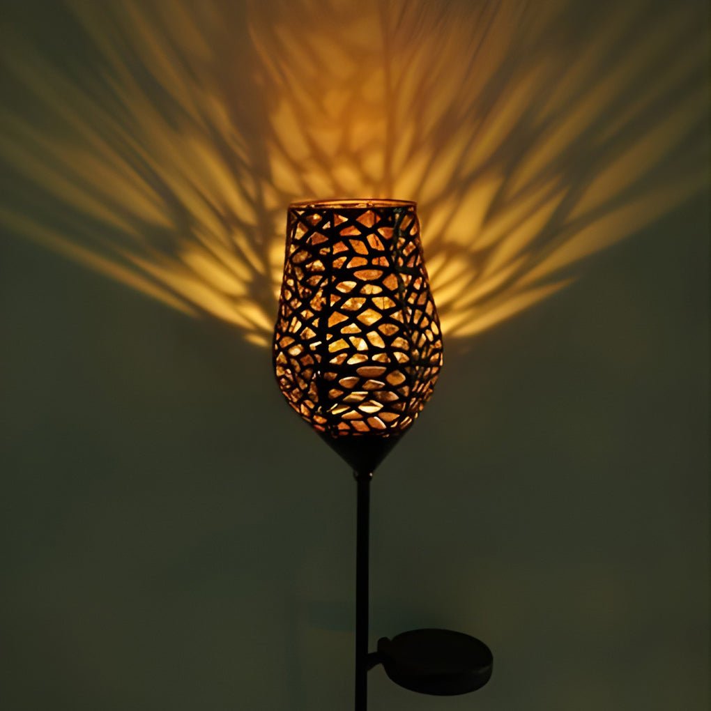 Vintage Red Wine Glass Solar LED Garden Lights Enchanting Outdoor Ambiance - Lamp Outdoor