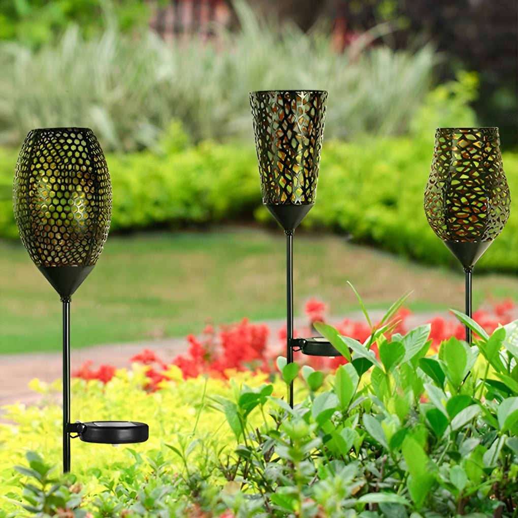 Vintage Red Wine Glass Solar LED Garden Lights Enchanting Outdoor Ambiance - Lamp Outdoor