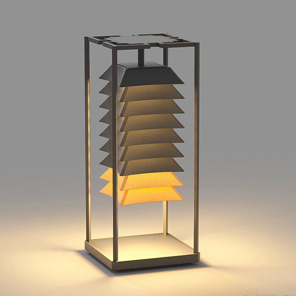 Freestanding Layered LED Pillar Light Outdoor Waterproof Garden Lamp - Lamp Outdoor