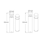 Technical blueprint with detailed measurements for cylindrical bollard with horizontal light strip