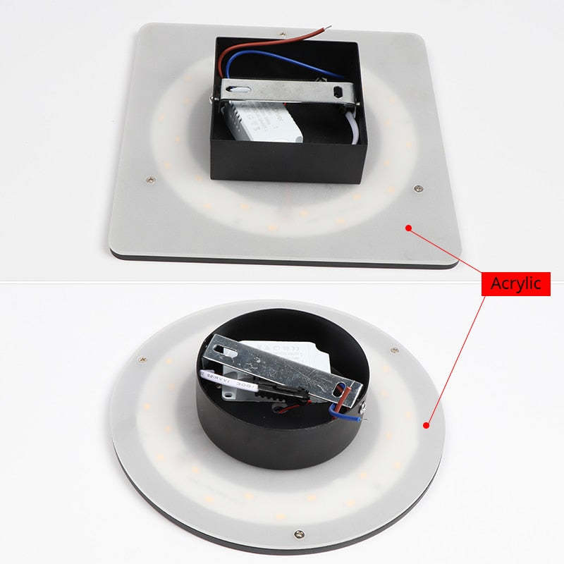 Ray Minimalist Round Square Outdoor Wall Lamp LED - Letslighting
