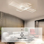 Multi Rectangle Large Flush Mount Ceiling Light with 3 Integrated Tiered Lights - Lamp Outdoor