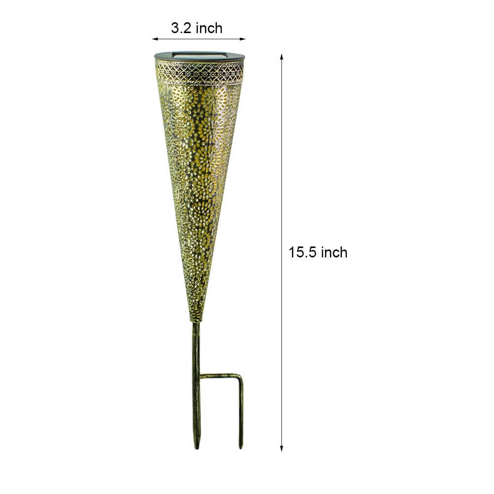 Decorative Solar-Powered Garden Stake Lights 2 Pack with Floral Patterns - Lamp Outdoor