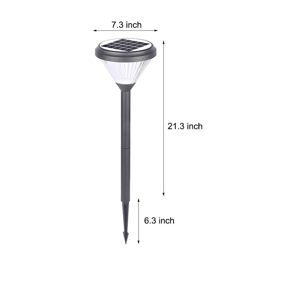 Deluxe Black Solar LED Garden Pathway Lights - Diamond Trim Design 27.6-Inch - Lamp Outdoor