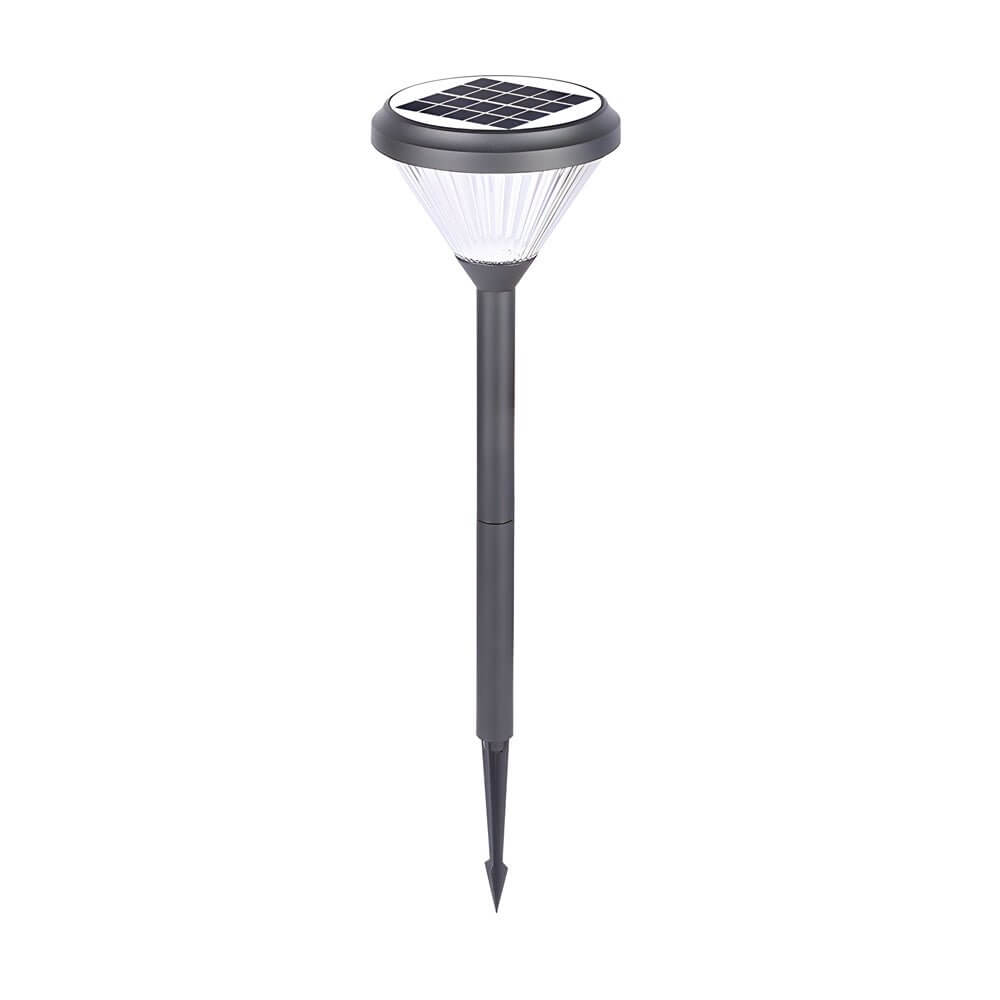 Deluxe Black Solar LED Garden Pathway Lights - Diamond Trim Design 27.6-Inch - Lamp Outdoor