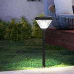 Deluxe Black Solar LED Garden Pathway Lights - Diamond Trim Design 27.6-Inch - Lamp Outdoor
