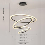 4-ring Geometric LED Modern Chandelier Pendant Light Hanging Lamp Island Lights - Lamp Outdoor