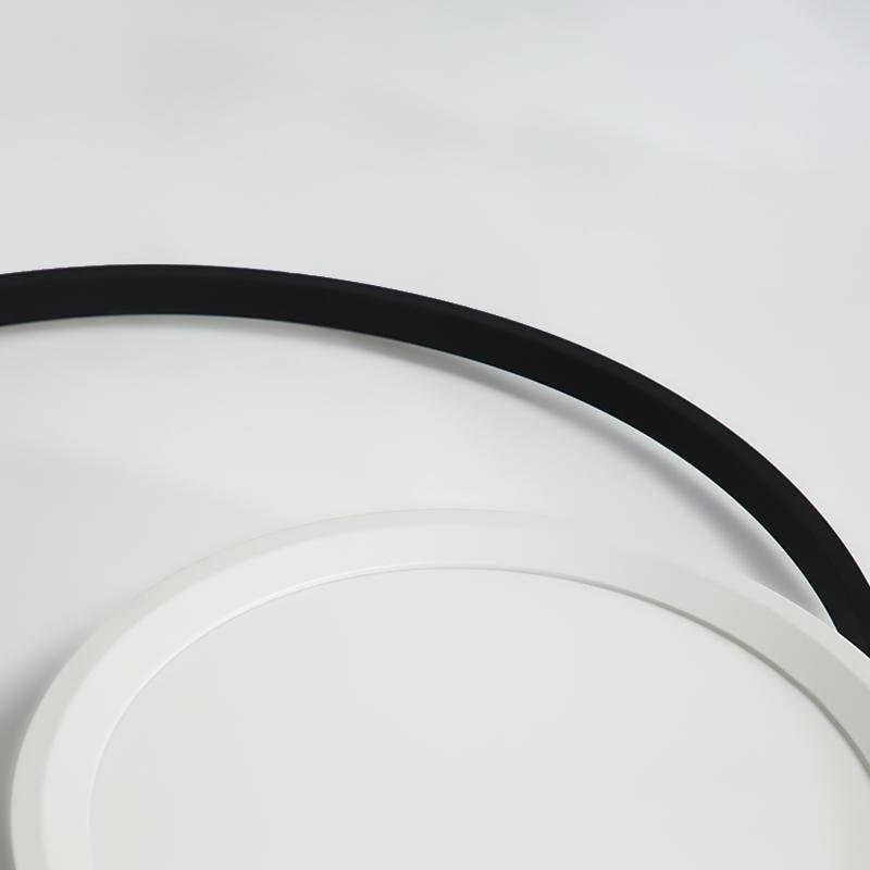 Modern Round Industrial Flush Mount White Ceiling Light for Bedroom - Lamp Outdoor