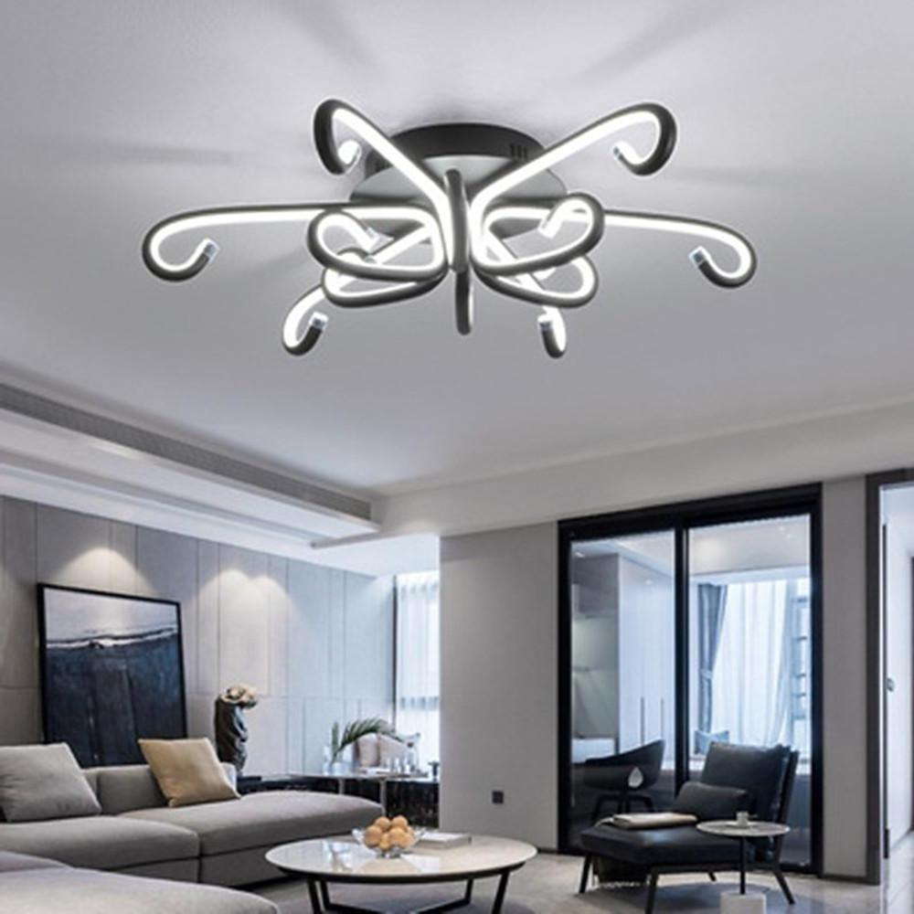 Modern Artistic Octopus-Inspired Flush Mount Ceiling Light with Sleek Curved LED Design - Lamp Outdoor
