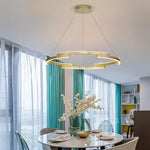 Interlocking Round Gold Chandelier for Living Room - Lamp Outdoor