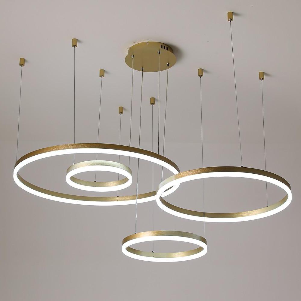 Circle Aluminum Large Chandeliers for High Ceilings Living Room Ceiling Lights - Lamp Outdoor
