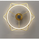 Crown Shaped Bedroom Ceiling Fans with LED lights Gold Bladeless Ceiling Fan Light - Lamp Outdoor