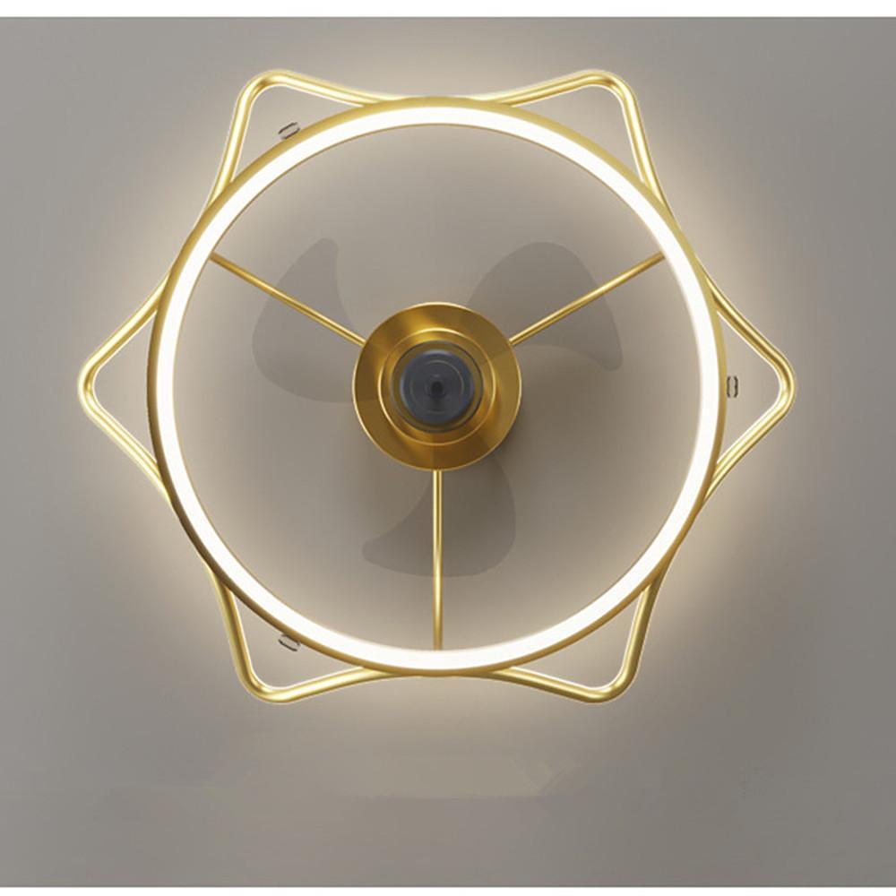 Crown Shaped Bedroom Ceiling Fans with LED lights Gold Bladeless Ceiling Fan Light - Lamp Outdoor