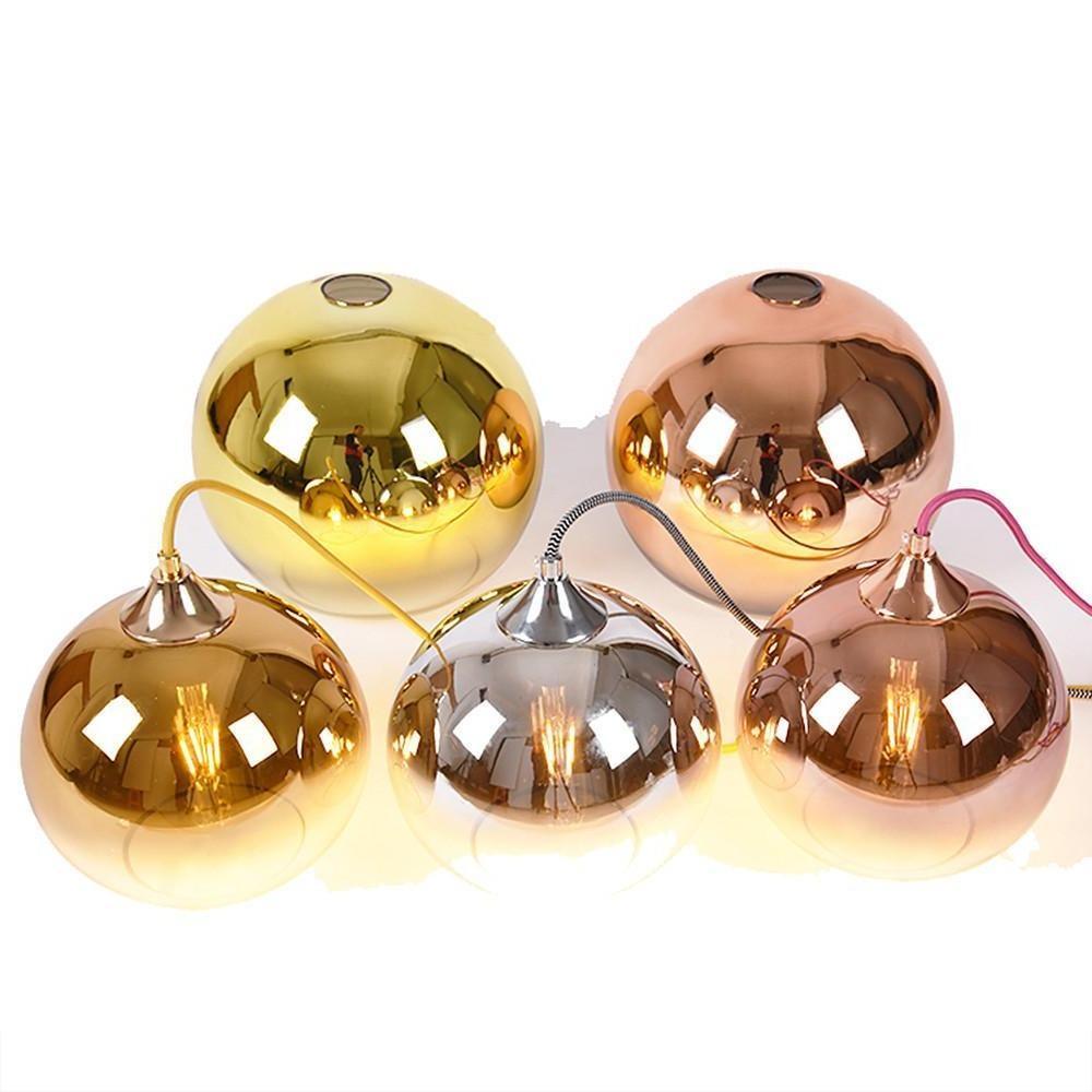 Gradient Color Glass Metal Globe Kitchen Island Pendant Lighting Ceiling Light - Lamp Outdoor