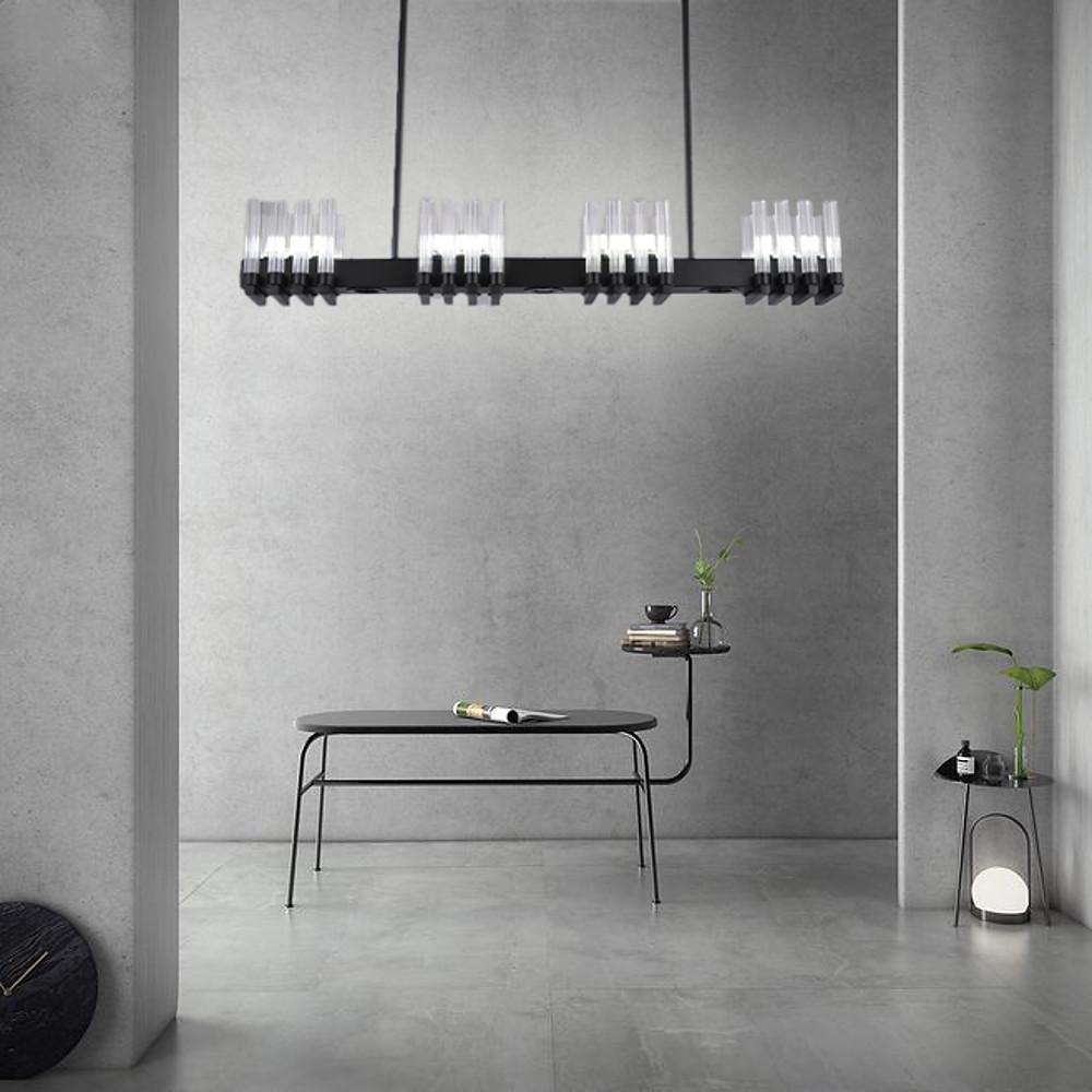 Creative Linear Electroplated Metal Glass LED Modern Chandeliers Pendant Light - Lamp Outdoor