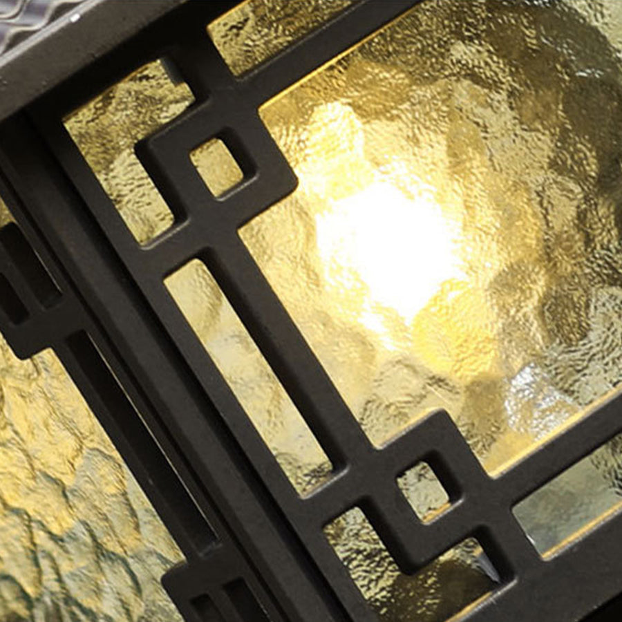 Contemporary square outdoor light with sleek black frame and efficient LED illumination