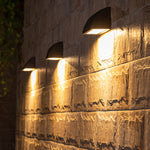 Technical drawing showing precise measurements and installation details for modern outdoor wall fixture