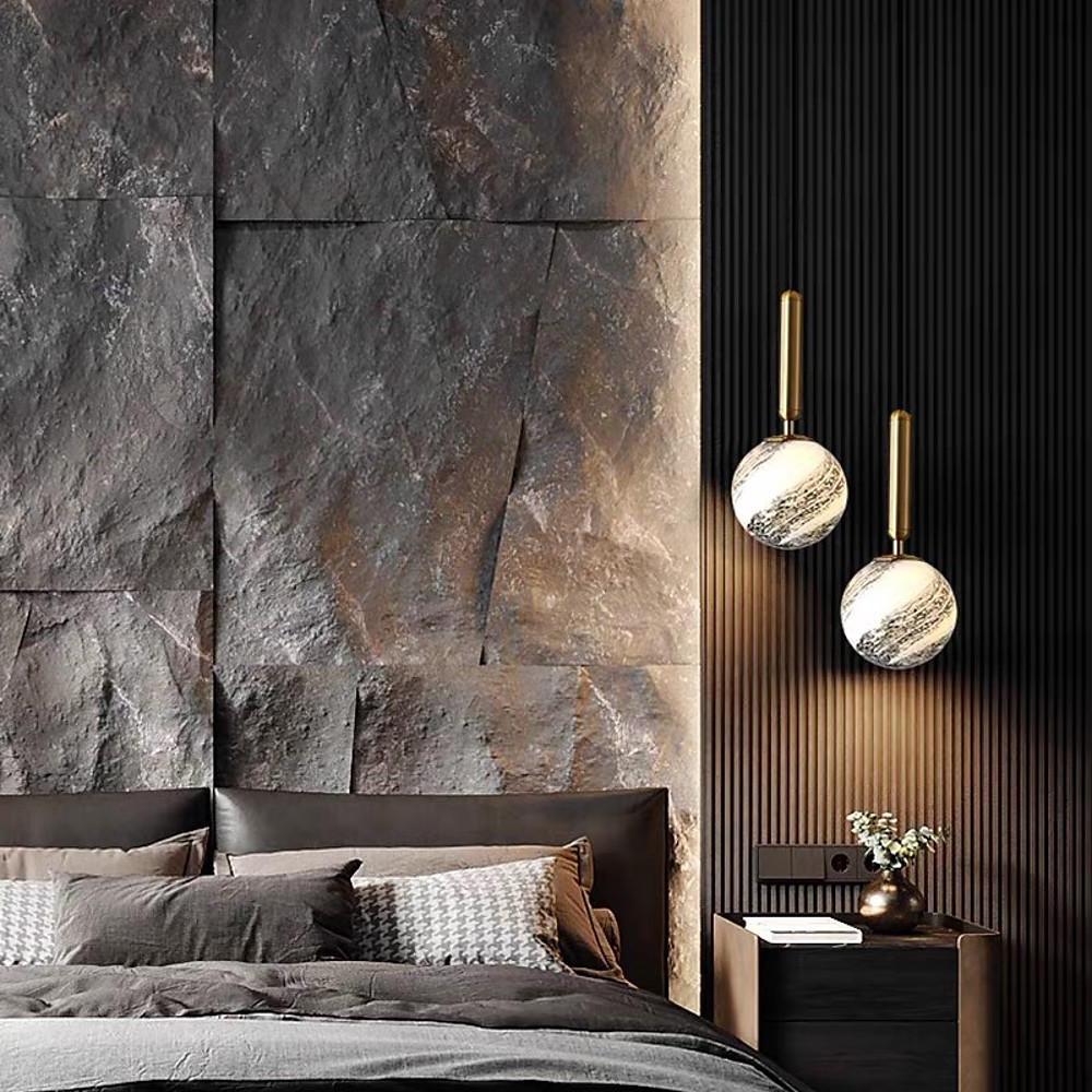 Distressed Globe Hallway Pendant Light Metal Acrylic Ceiling Lights - Lamp Outdoor