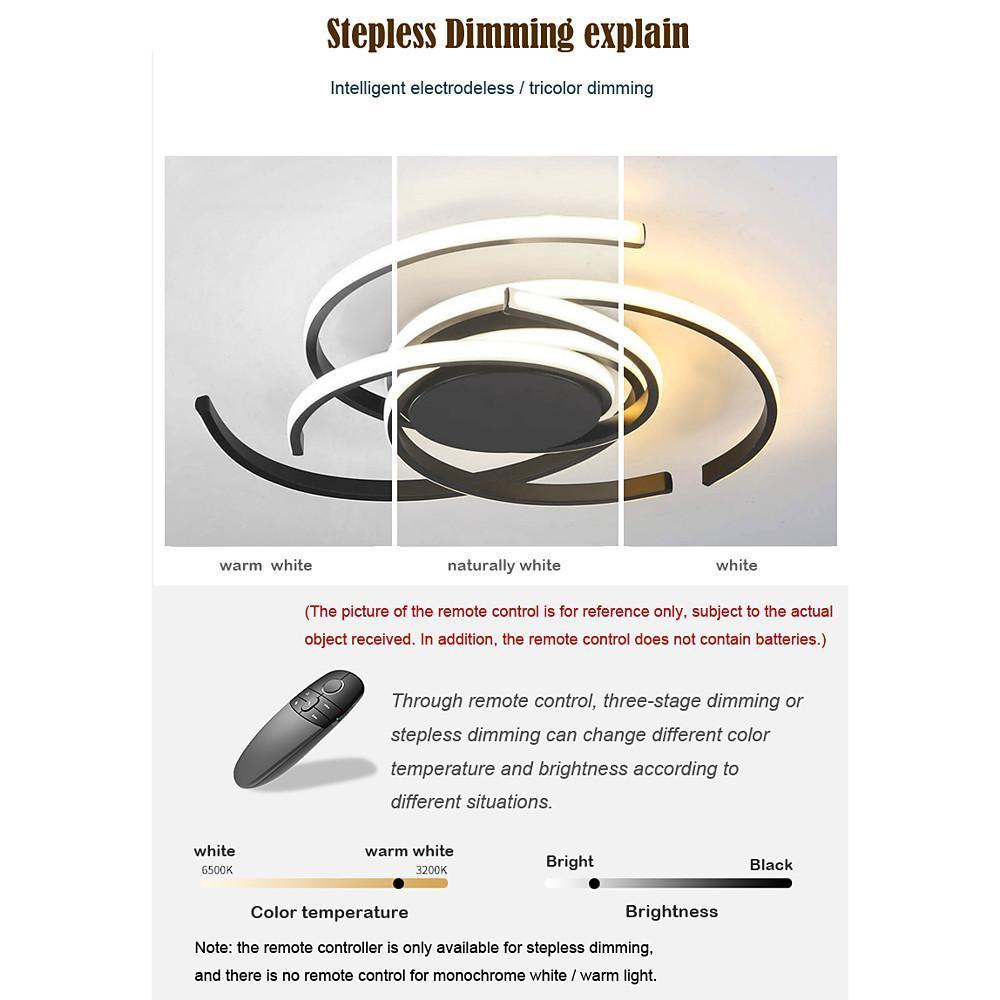 30 Inch Swirls Circle Abstract LED Flush Mount Ceiling Light - Lamp Outdoor