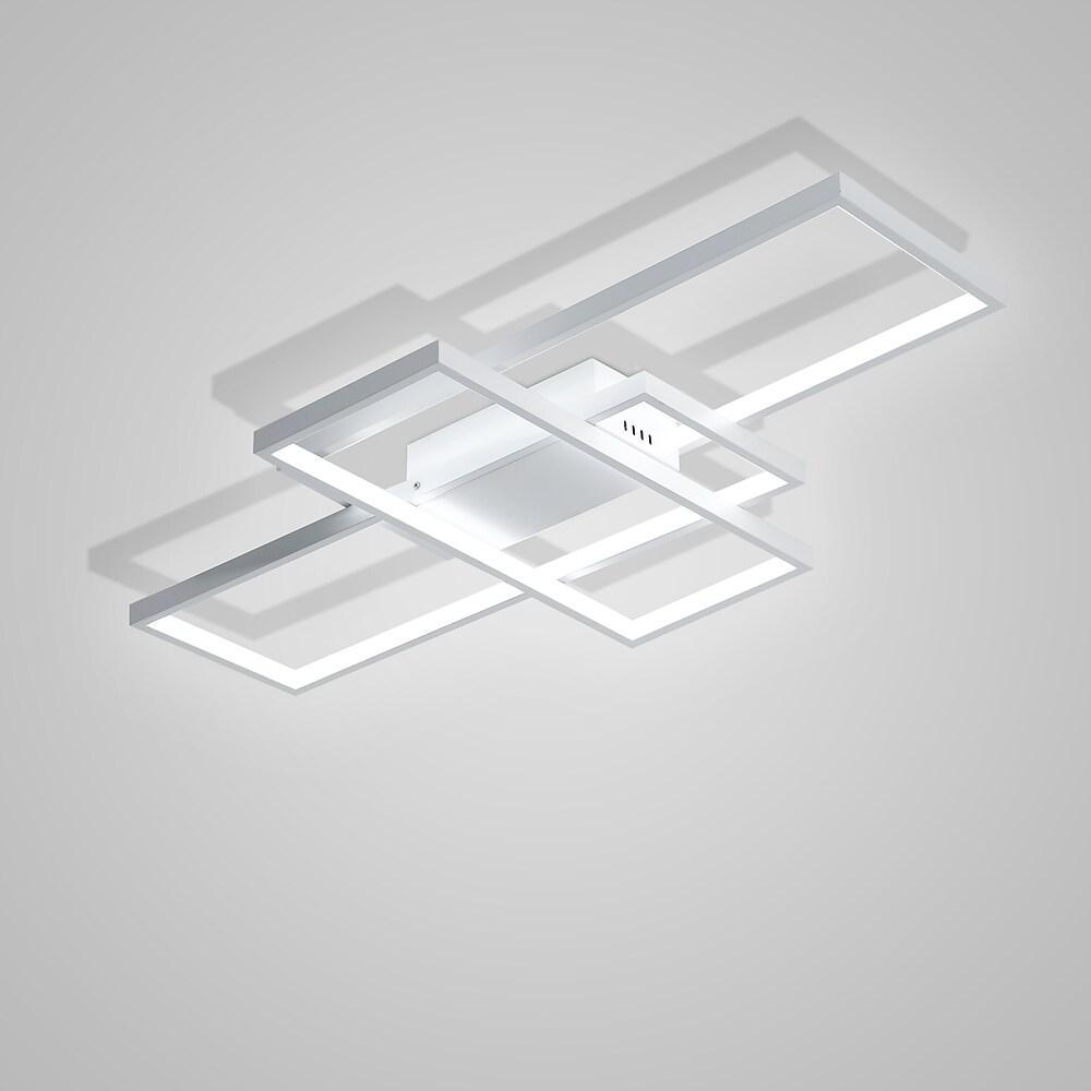 Multi Rectangle Large Flush Mount Ceiling Light with 3 Integrated Tiered Lights - Lamp Outdoor