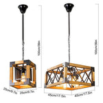 Rustic Industrial Linear Chandelier for Dining Rooms Farmhouse Rectangular/Square Light Fixture - Lamp Outdoor