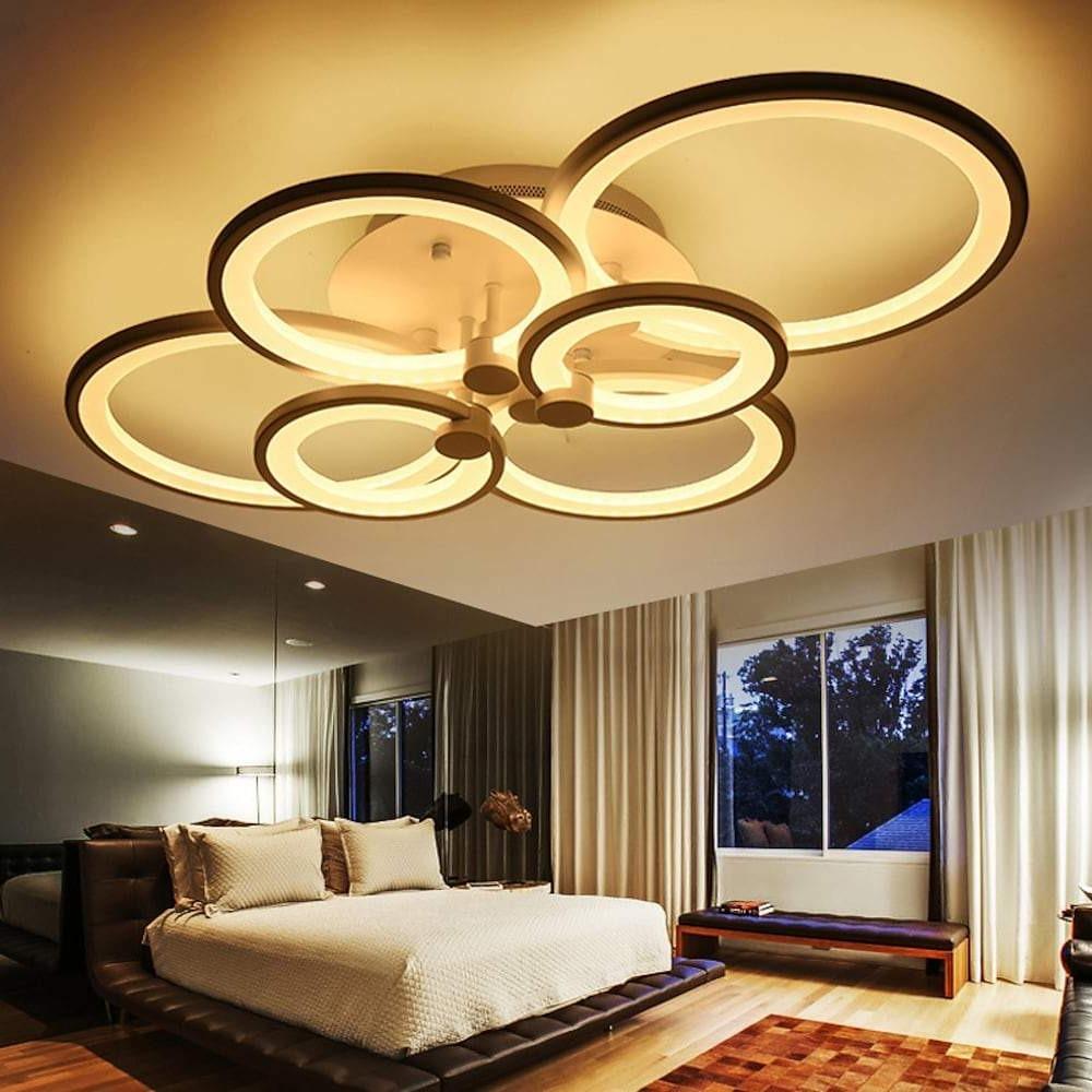 Elegant Semi Flush Mount Ceiling Lights with Unique Overlapping Rings - Lamp Outdoor