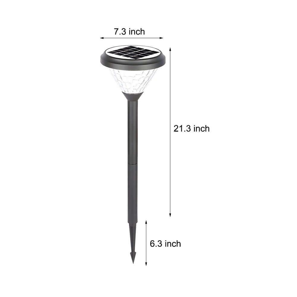 Elegant Black Solar LED Pathway Lights with Water Ripple Design - 27.6 Inch Height