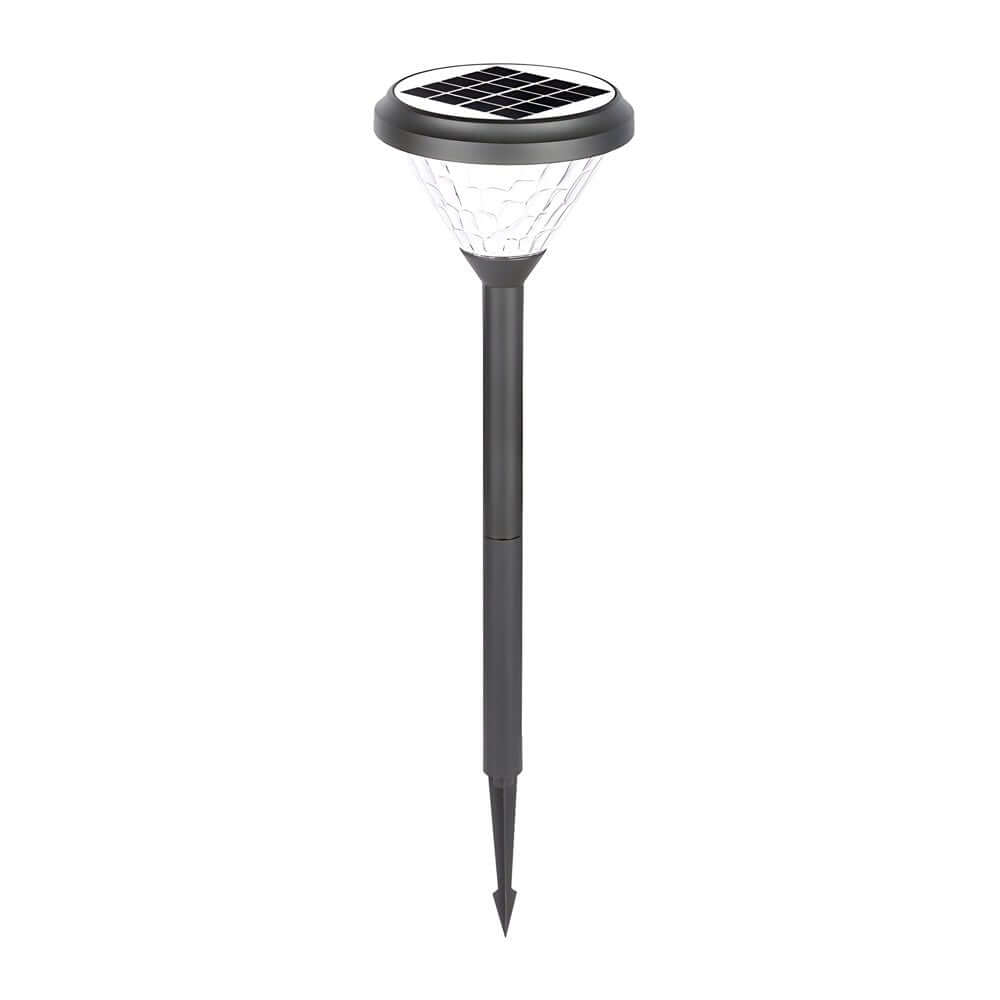 Elegant Black Solar LED Pathway Lights with Water Ripple Design - 27.6 Inch Height