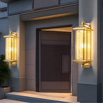 Elegant Brass Glass Lantern Copper Outdoor Wall Light - Lamp Outdoor