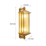 Elegant Brass Glass Lantern Copper Outdoor Wall Light - Lamp Outdoor