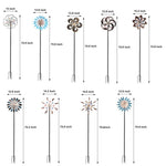 Elegant Vintage Iron Wind Spinner Solar Garden Stake Lights 2Pcs - Lamp Outdoor