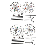 Elegant Vintage Iron Wind Spinner Solar Garden Stake Lights 2Pcs - Lamp Outdoor