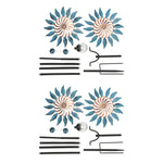 Elegant Vintage Iron Wind Spinner Solar Garden Stake Lights 2Pcs