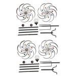 Elegant Vintage Iron Wind Spinner Solar Garden Stake Lights 2Pcs