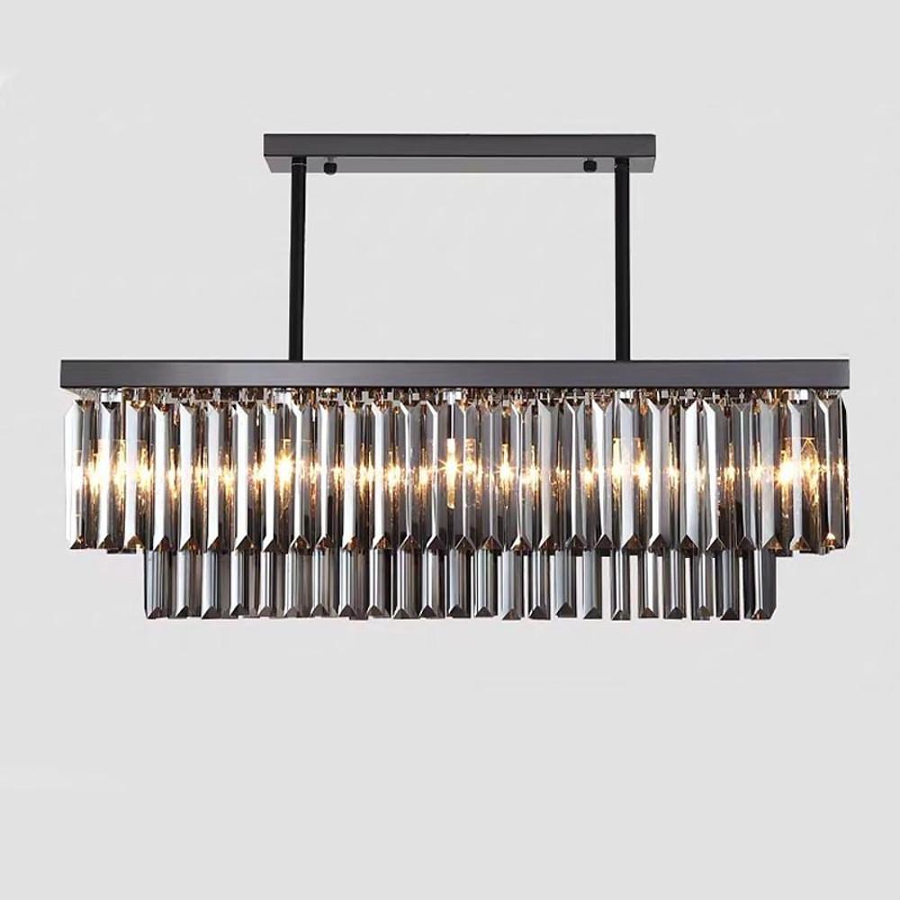 Rectangular Double-layer Crystal LED Industrial Chandeliers Pendant Light - Lamp Outdoor