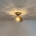 Creative Glass Lantern LED Electroplated Nordic Semi-Flush Mount Ceiling Lighting - Lamp Outdoor