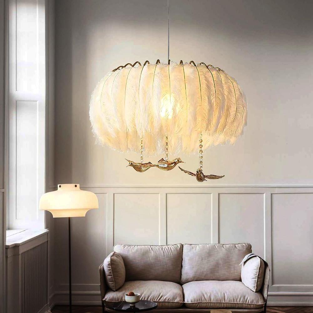 Modern Contemporary Chandeliers Drum Light Chandelier Feather Chandelier - Lamp Outdoor